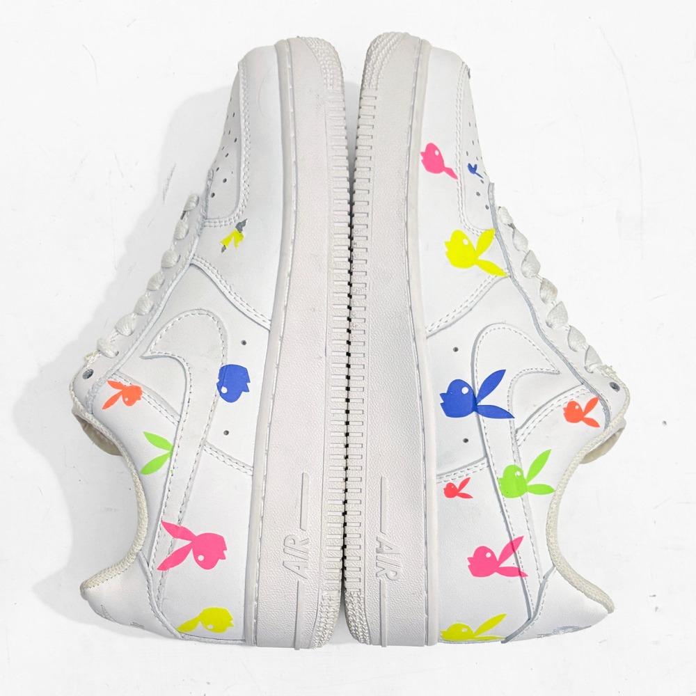 Nike Air Force 1 Custom Rainbow PLAYBOY Low White‎ M 7/W 8.5 - Picture 3 of 11